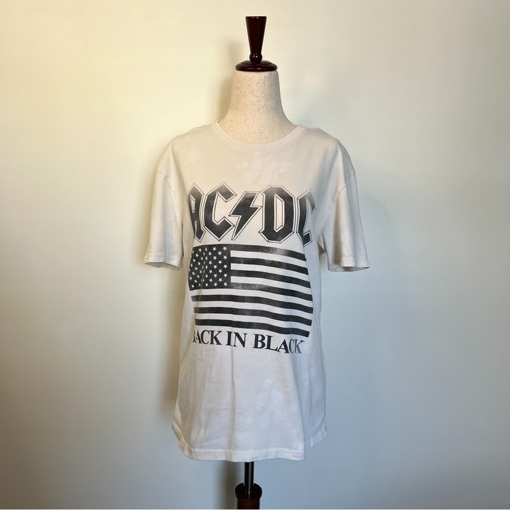 Lucky Brand AC/DC Back In Black Tie-Dye Vintage Band Tee size small